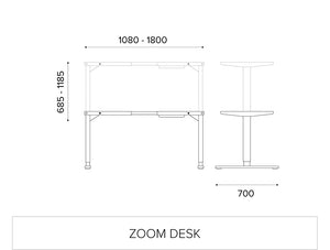 Zoom Single Desk with Bamboo Top Dimensions