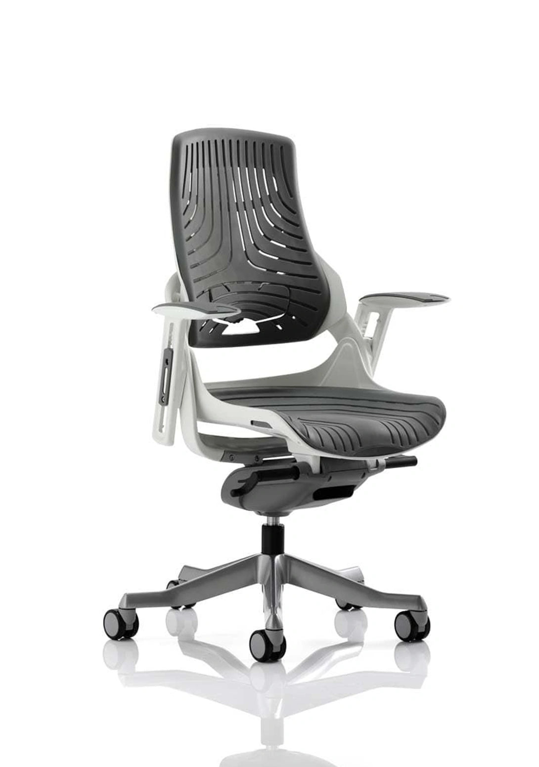 Zure High Back White Shell Executive Office Chair With Arms EX000111 1