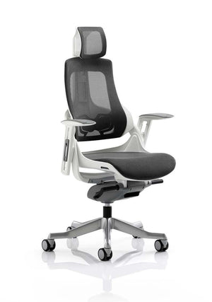 Zure High Back White Shell Executive Office Chair With Arms KC0162 2