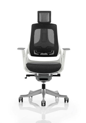 Zure High Back White Shell Executive Office Chair With Arms KC0162 3