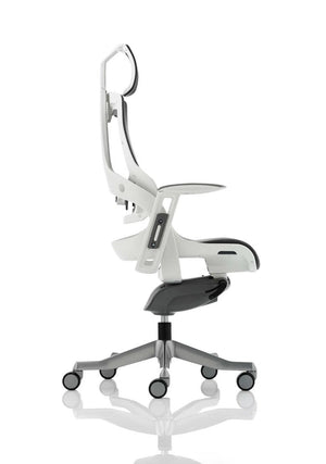 Zure High Back White Shell Executive Office Chair With Arms KC0162 5