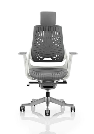 Zure High Back White Shell Executive Office Chair With Arms KC0164 3