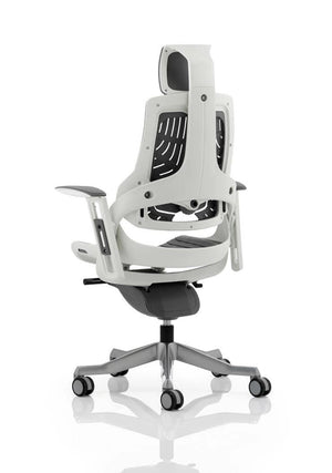 Zure High Back White Shell Executive Office Chair With Arms KC0164 8