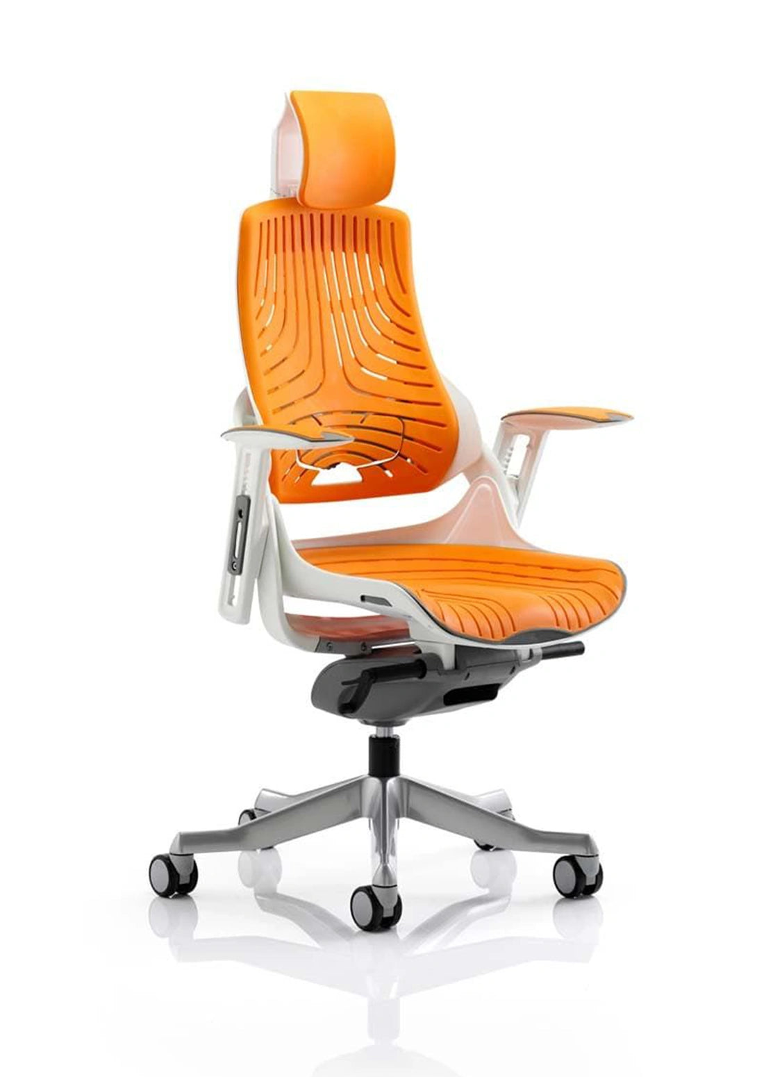 Zure High Back White Shell Executive Office Chair With Arms KC0165 1