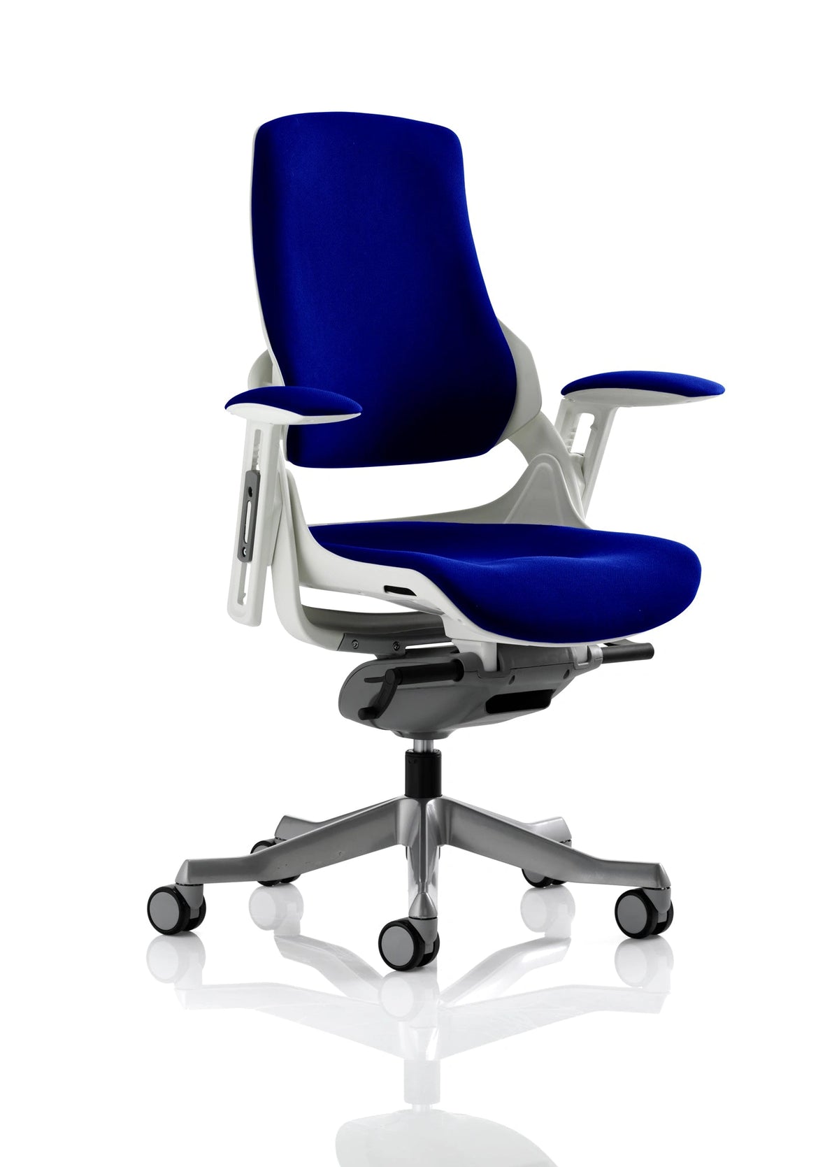 Zure High Back White Shell Executive Office Chair With Arms KCUP0691 1