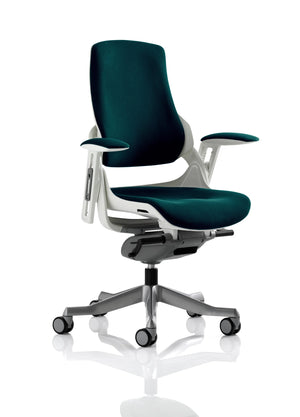 Zure High Back White Shell Executive Office Chair With Arms KCUP0695 2