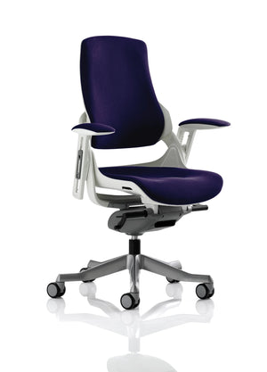 Zure High Back White Shell Executive Office Chair With Arms KCUP0696 2