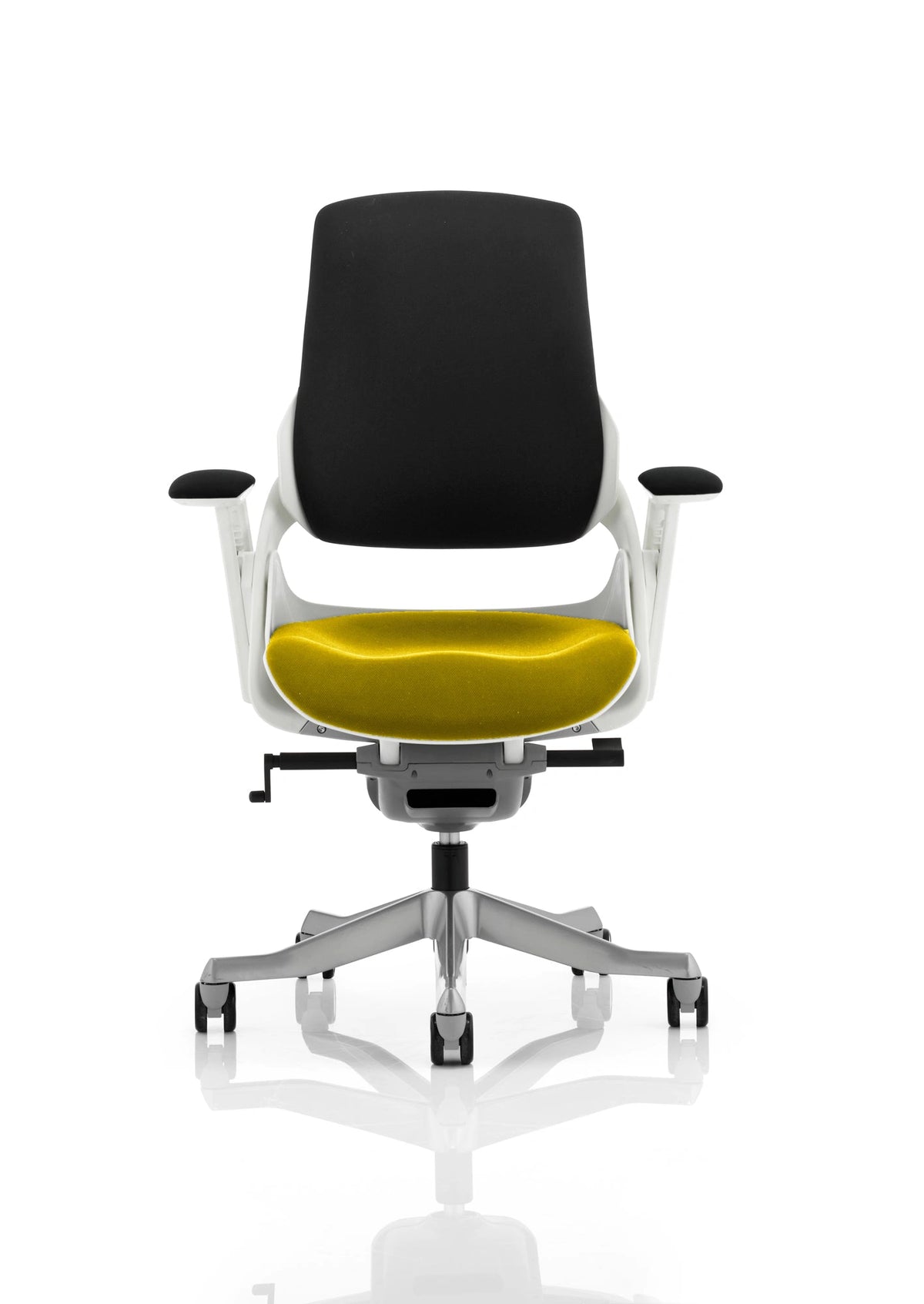 Zure High Back White Shell Executive Office Chair With Arms KCUP0701 1