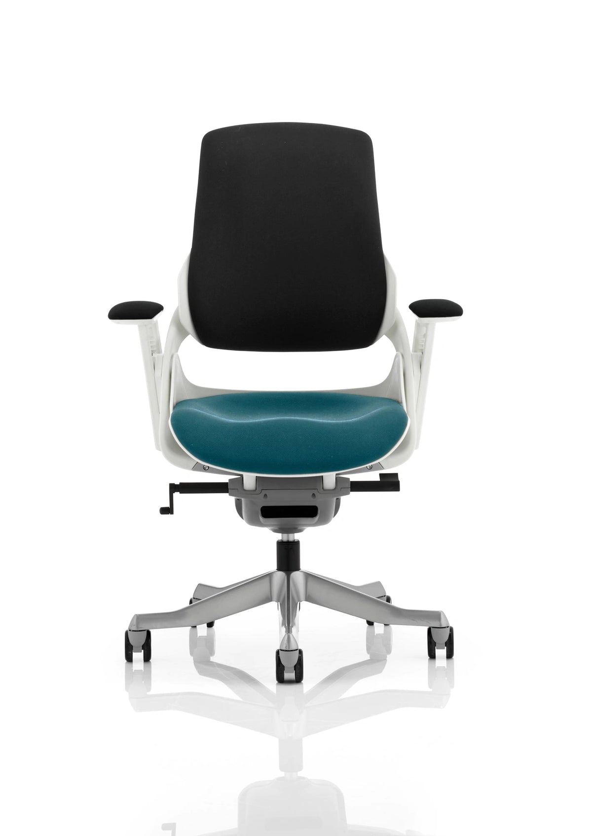 Zure High Back White Shell Executive Office Chair With Arms KCUP0703 1