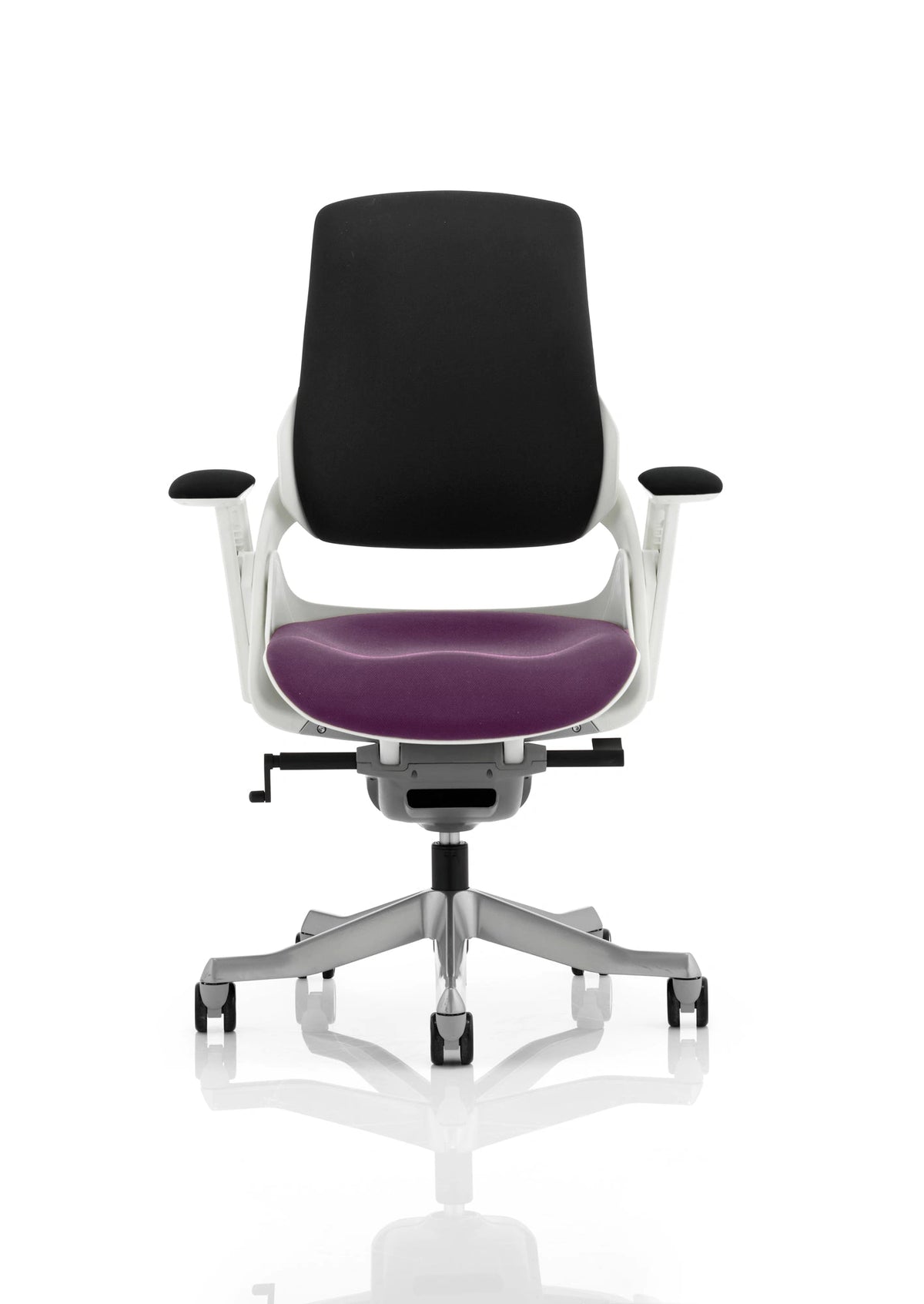 Zure High Back White Shell Executive Office Chair With Arms KCUP0704 1