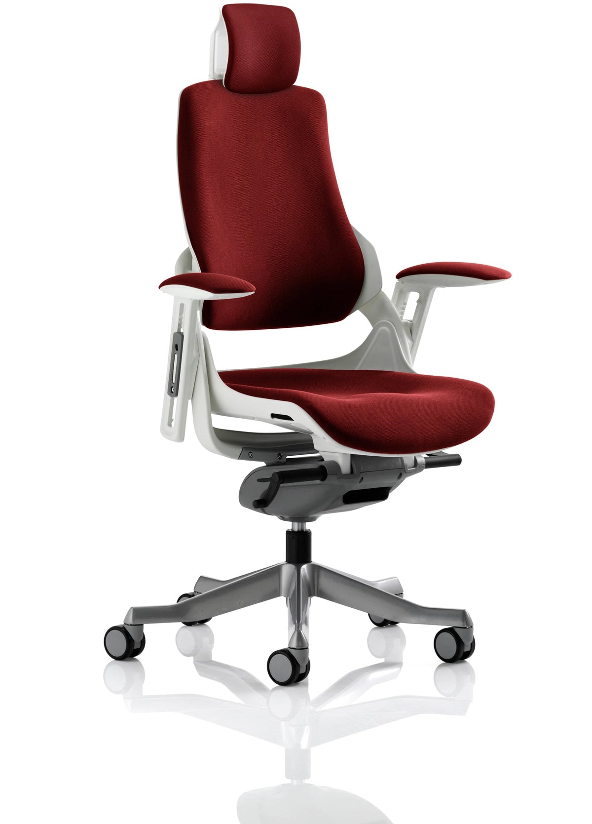 Zure High Back White Shell Executive Office Chair With Arms KCUP1283 1