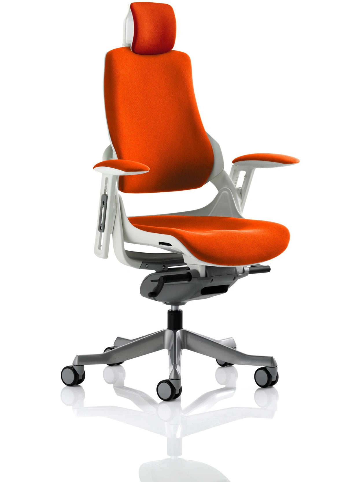 Zure High Back White Shell Executive Office Chair With Arms KCUP1284 1