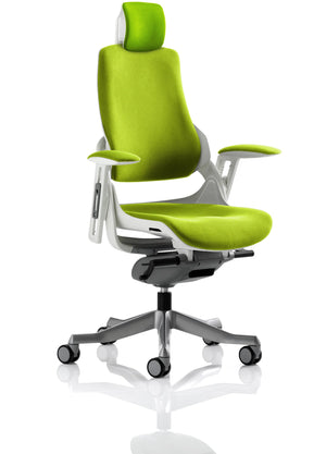 Zure High Back White Shell Executive Office Chair With Arms KCUP1285 2