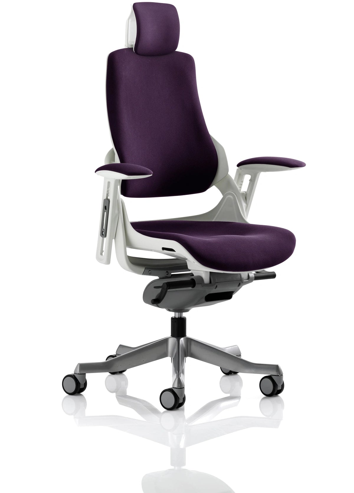 Zure High Back White Shell Executive Office Chair With Arms KCUP1287 1