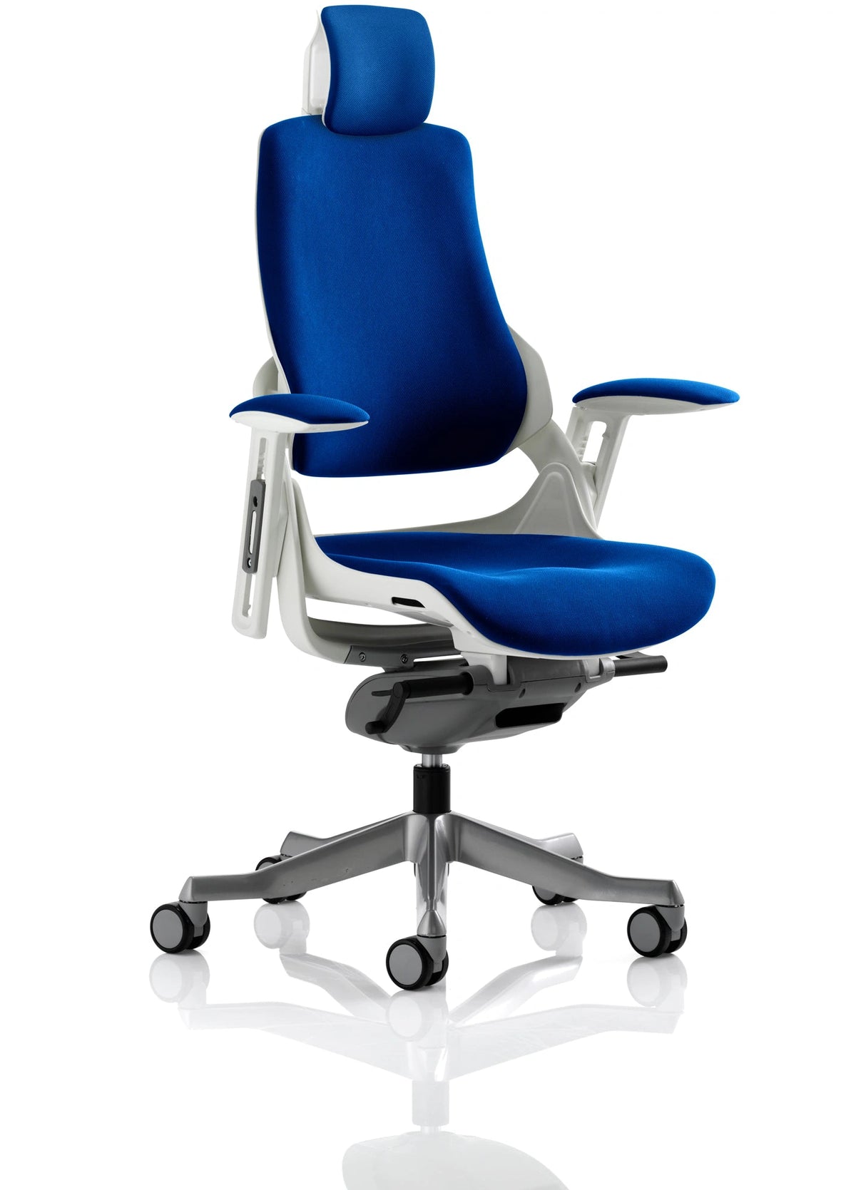 Zure High Back White Shell Executive Office Chair With Arms KCUP1288 2