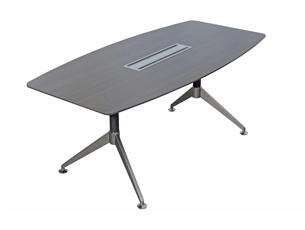 Chamfered Executive 2.4M Boardroom Table In Anthracite