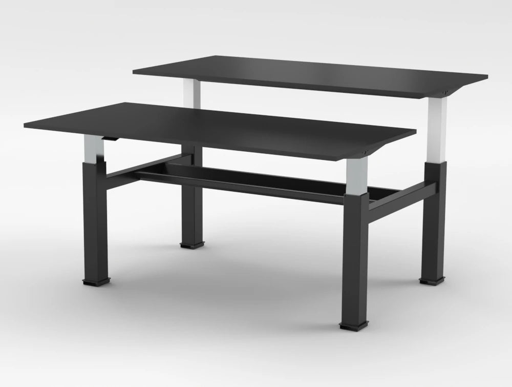 Mara Follow Sit Stand Bench Desk 299B Black Top Black Frame 1800Mm