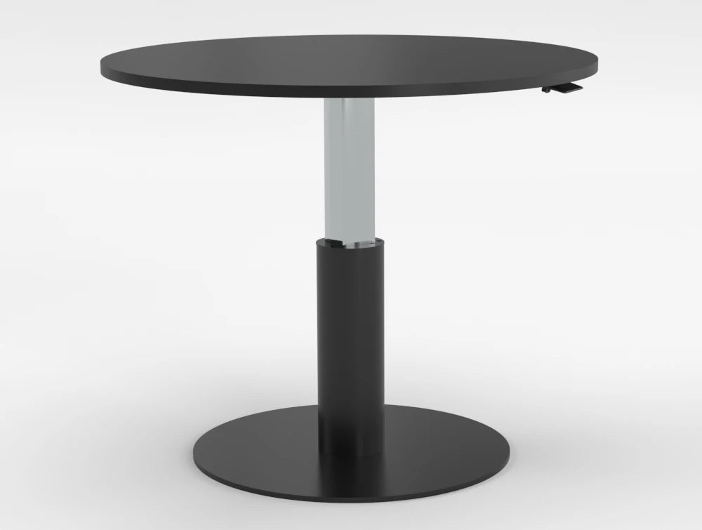 Mara Follow Round Adjustable Table 299K Black Top Black Frame 1000Mm