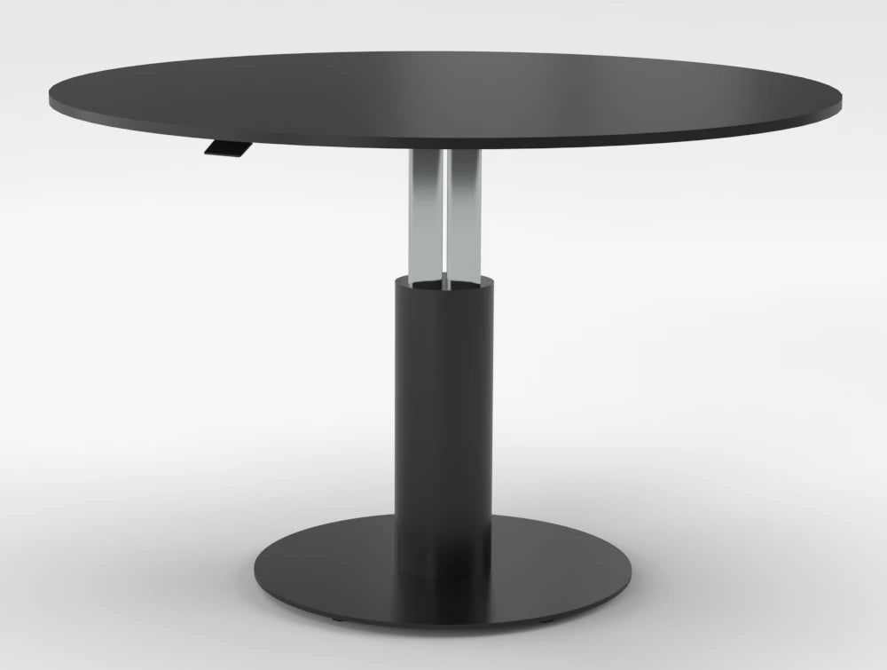 Mara Follow Round Adjustable Table 299M Black Top Black Frame 1200Mm