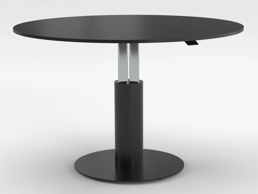 Mara Follow Round Adjustable Table 299M Black Top Black Frame 1200Mm