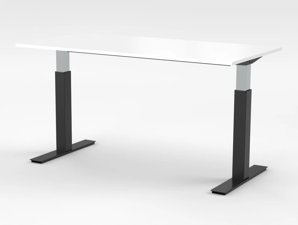 Mara Follow Sit Stand Desk 299F White Top Black Frame 1200Mm